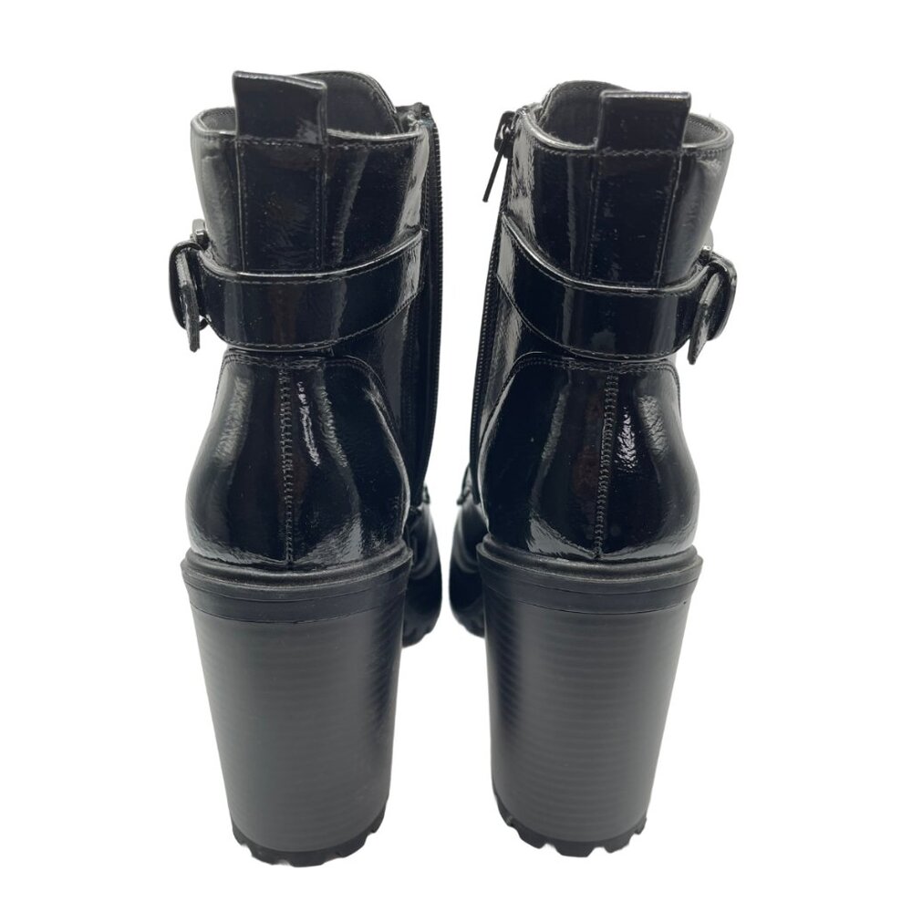 Women Black Lace-Up Boots Size 9 - Picture 2 of 4